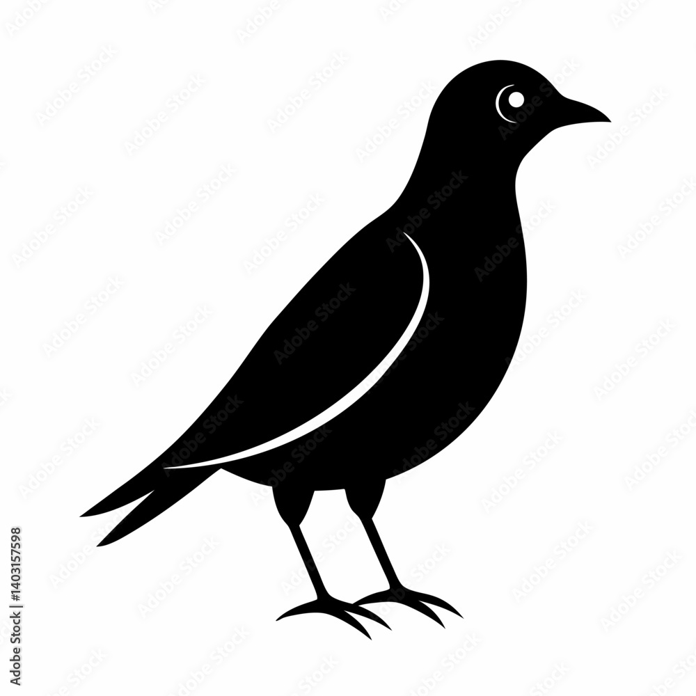 Fototapeta premium vector illustration of a crow