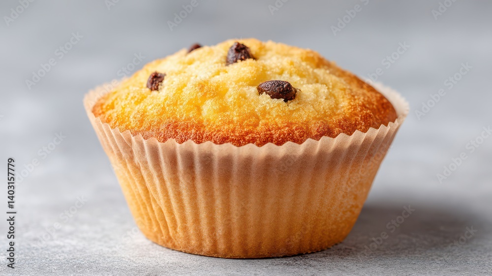 Delicious chocolate chip muffin with a golden-brown crust, perfect for breakfast or a snack. Soft and fluffy, it offers a delightful balance of sweetness and texture. Delicious chocolate chip muffin with a golden-brown crust, perfect for breakfast or a snack. Soft and fluffy, it offers a delightful balance of sweetness and texture.