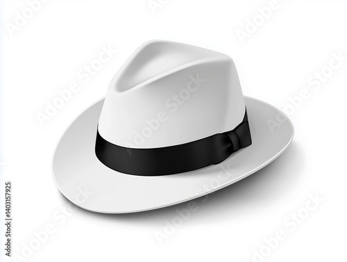 Classic black top hat isolated on white background