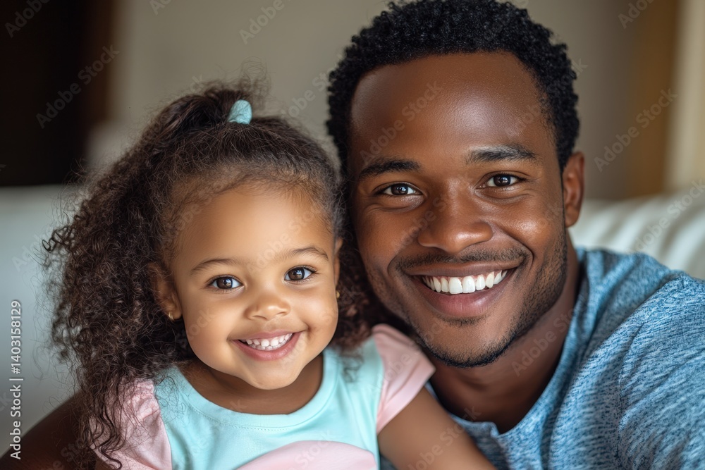 Happy Father’s Day, Afro-American Father and Daughter Smiling Together Photo.Fictional Character Created By Generative AI Happy Father’s Day, Afro-American Father and Daughter Smiling Together Photo.Fictional Character Created By Generative AI