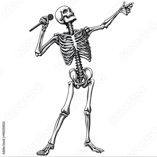 Creative Skeleton Poses Illustration Set – A unique and humorous collection of skeletons in dynamic, dramatic, and entertaining postures. Perfect for Halloween designs, T-shirt prints, edgy branding, 