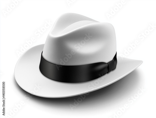 Classic black top hat isolated on white background