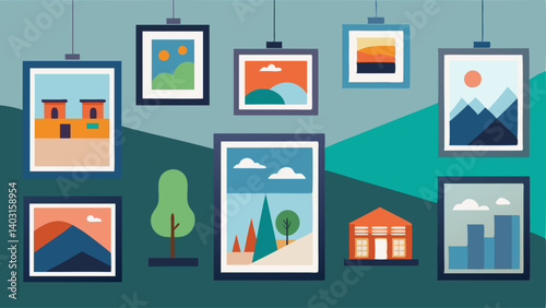 Artwork created by local artists adorning the walls.