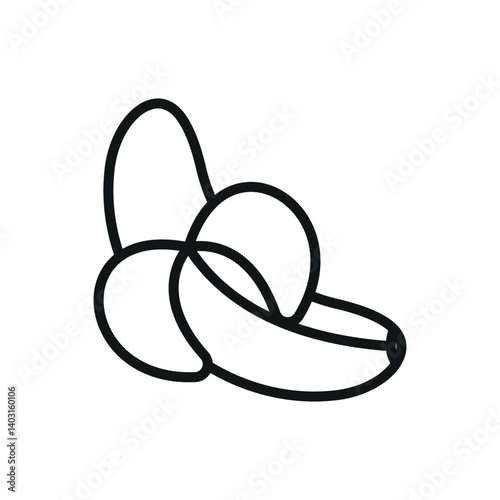 Banana icon represents tropical fruit, healthy snacking, and natural energy for everyday nutrition.