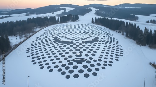 Snowy Field Art Face