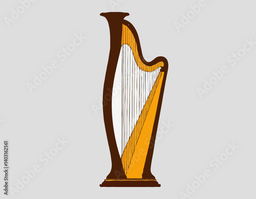 Conception de harpe celtique - 19ème siècle