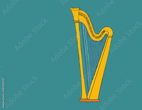 Conception de harpe celtique - 19ème siècle