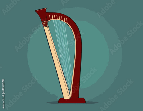 Conception de harpe celtique - 19ème siècle