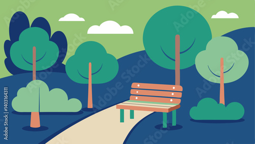 Resting Areas Accessible benches positioned along the trail designed for comfort and ease of access surrounded by trees for shade and relaxation.