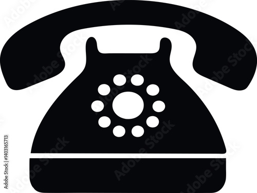 Old telephone black color silhouette vector