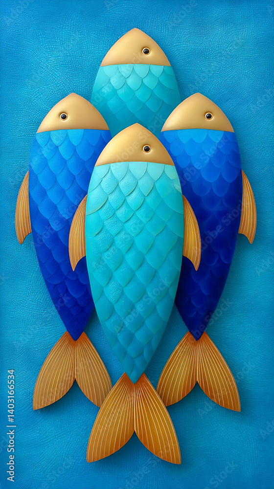 Fototapeta premium fish school harmony
