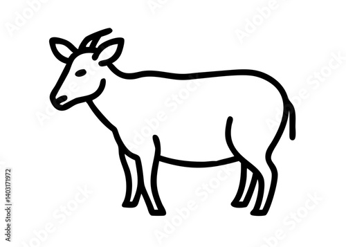 japanese serow. animal icon.