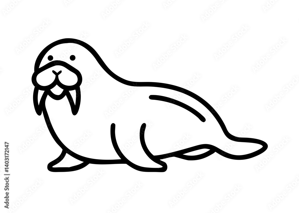 Fototapeta premium walrus. animal icon.