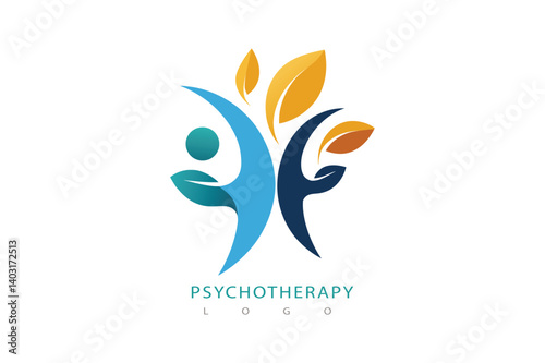 Flat minimalist psychotherapy logo therapy logo 