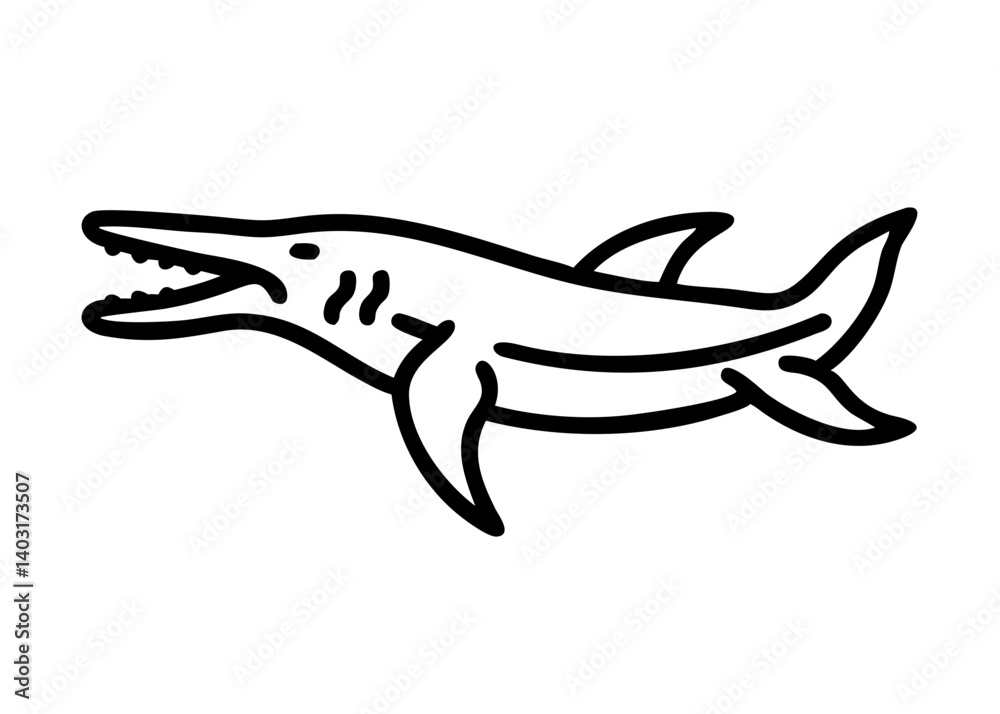 Fototapeta premium mosasaurus . dinosaur icon