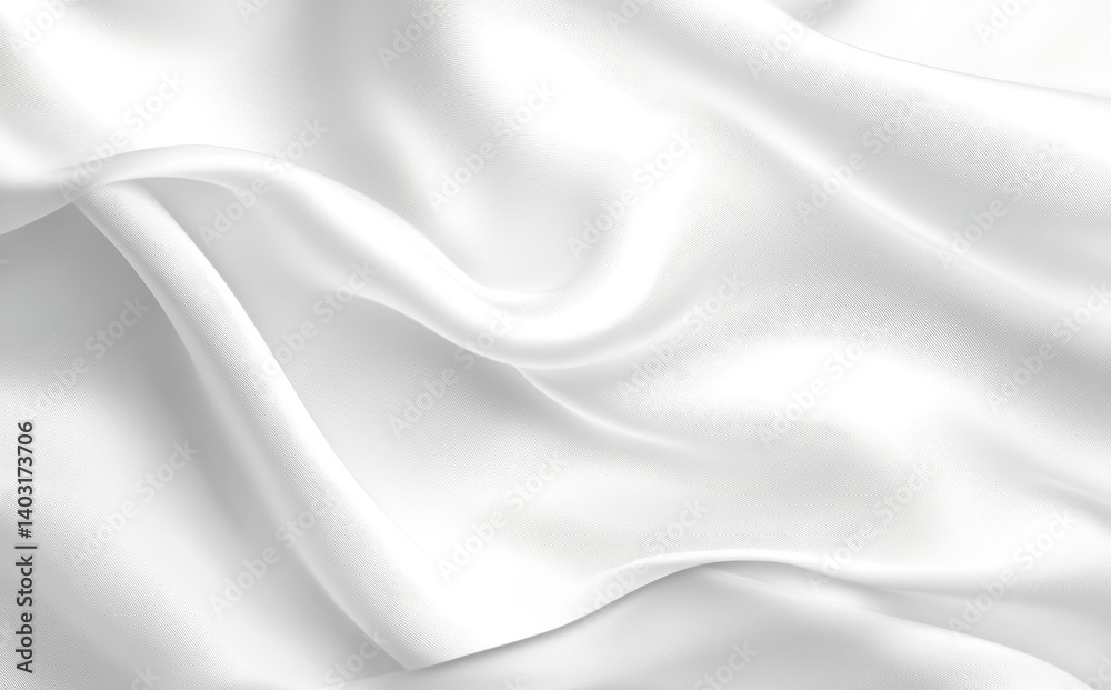 Obraz premium Graceful and artistic white waves mimicking silk, crafting a refined and dynamic abstract background with a soft aesthetic