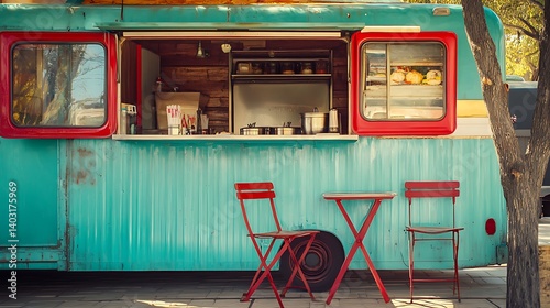 Vintage food truck color contrast images