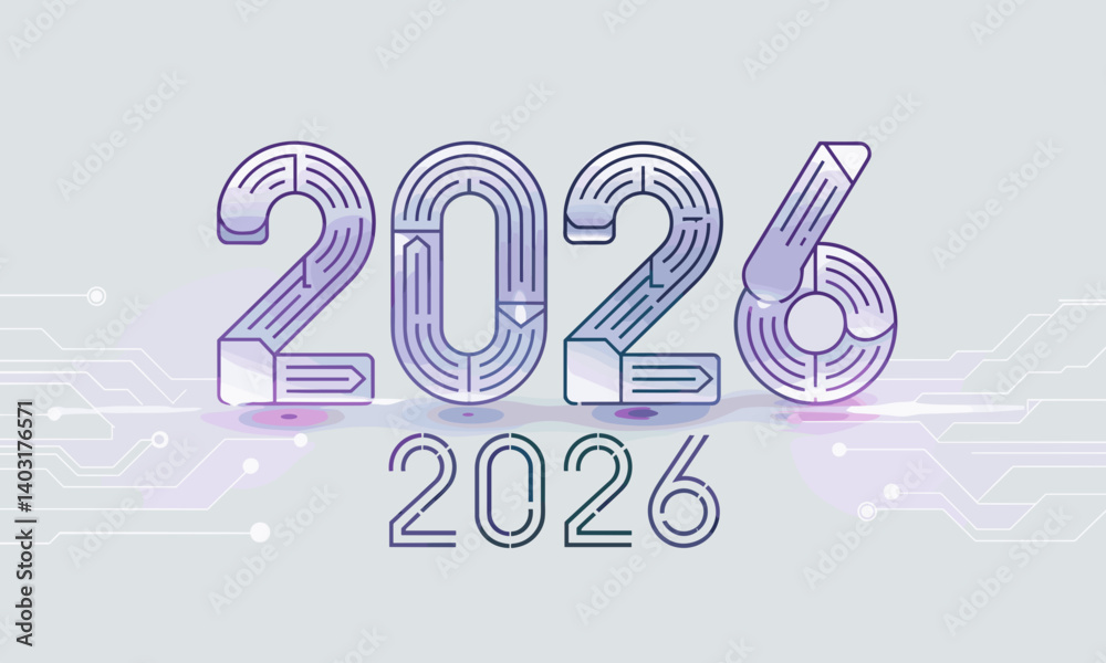 Fototapeta premium 2026, new year evening, new year poster, new year banner, holiday, new, year, sign, celebration, neon, new year, night, eve, light, happy, card, party, decoration, winter, city, sky, christmas, firewo