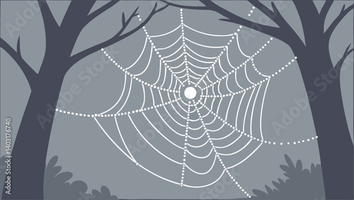 spider web with dew drops