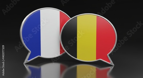Free Download Franco-Belgian Dialogue: Overlapping Speech Bubbles Representing International Discourse - GFXLoad
