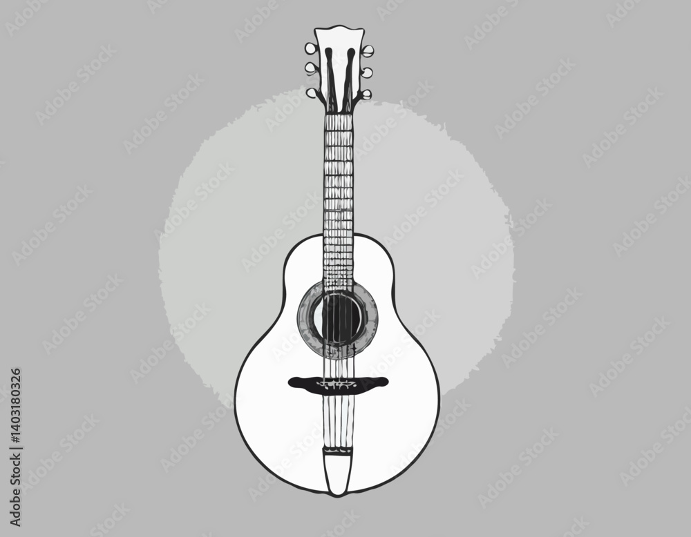 Guitare mandoline antique isolée sur fond blanc