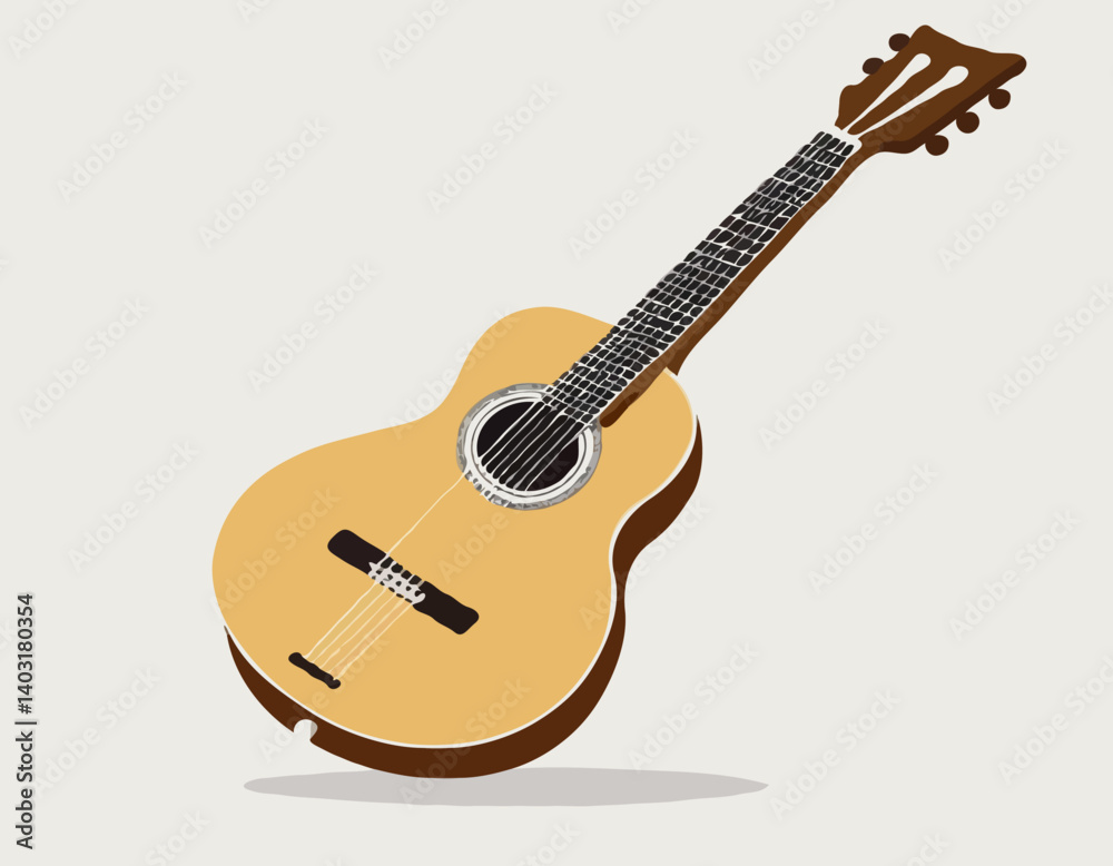 Guitare mandoline antique isolée sur fond blanc
