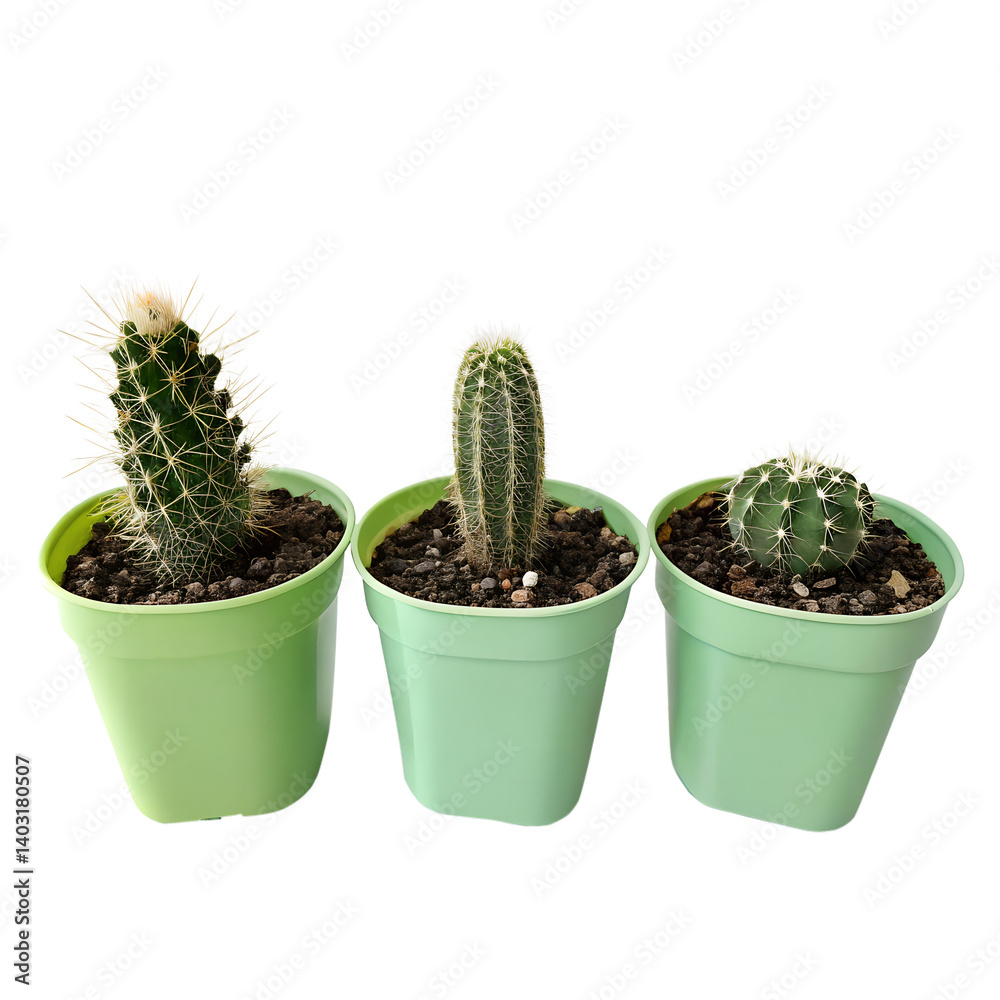 tiny cacti set in small plant pots tiny cacti set in small plant pots