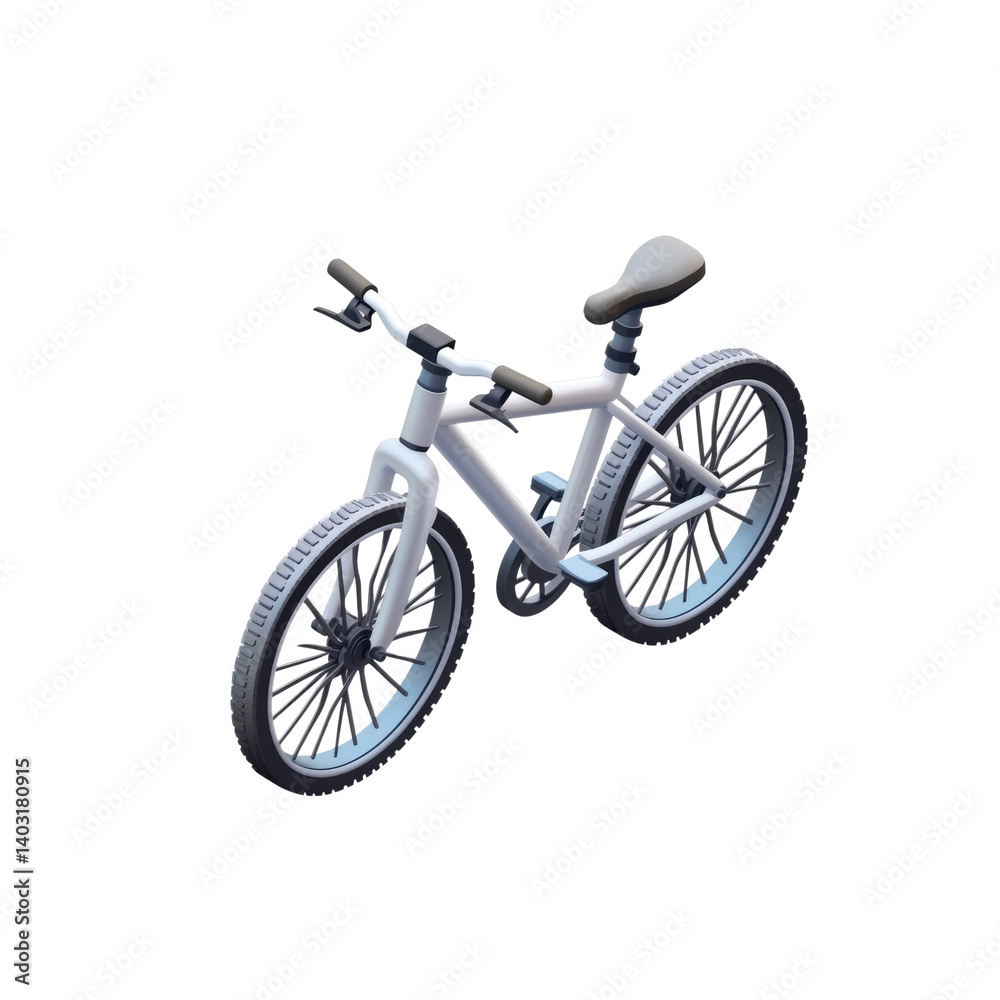 Fototapeta premium Isometric Illustration of a White Mountain Bike