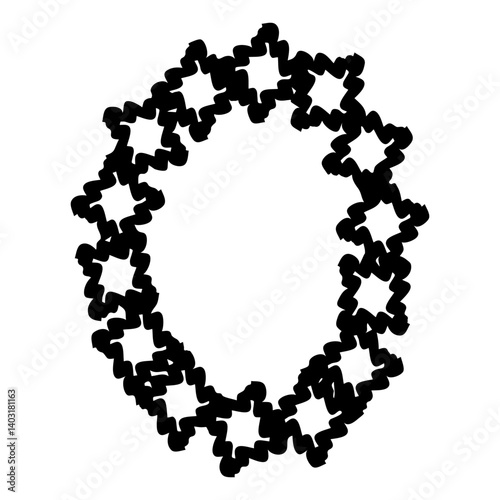  Number 0 Presented As A Black Outline For Education Concept
