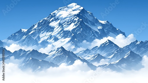 Snowy Mountain Peak View