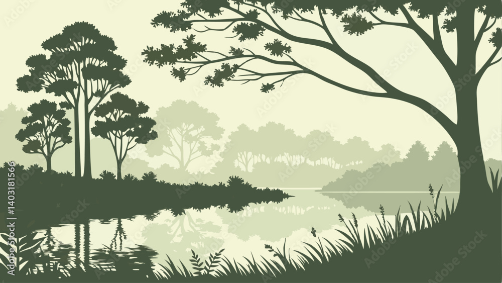 Fototapeta premium landscape with trees