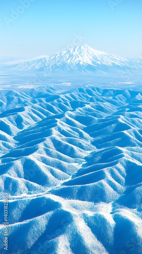 Snowy Mountain Range Aerial