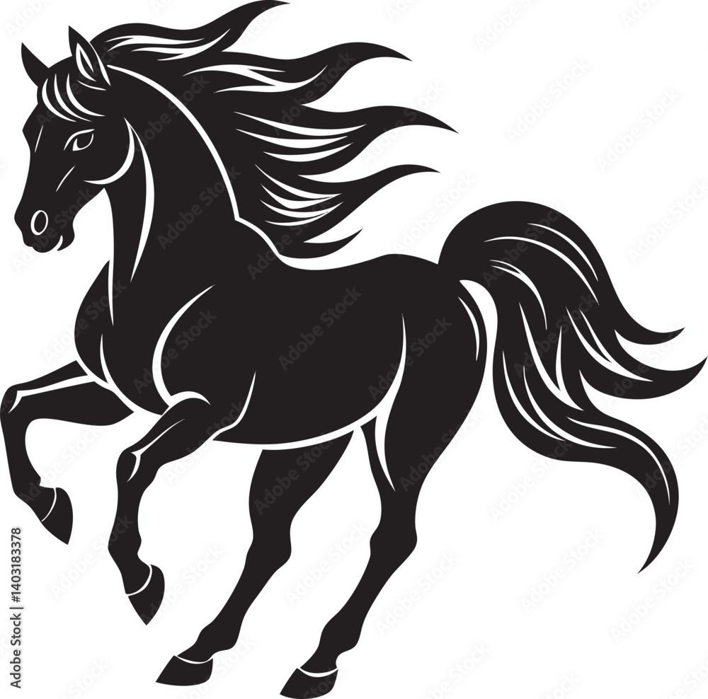 Obraz premium a-graceful-and-powerful-white-horse-galloping-forw4.eps