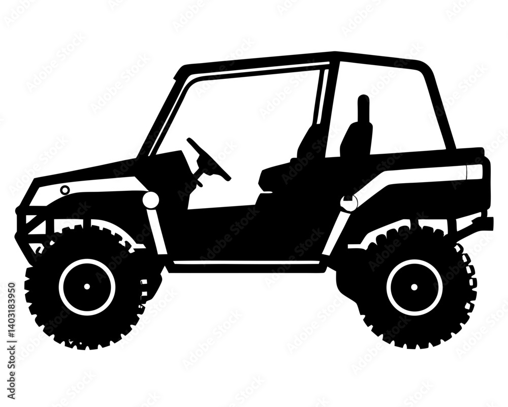 Naklejka premium UTV Car Silhouette Vector & SVG, UTV Car Vector Logo