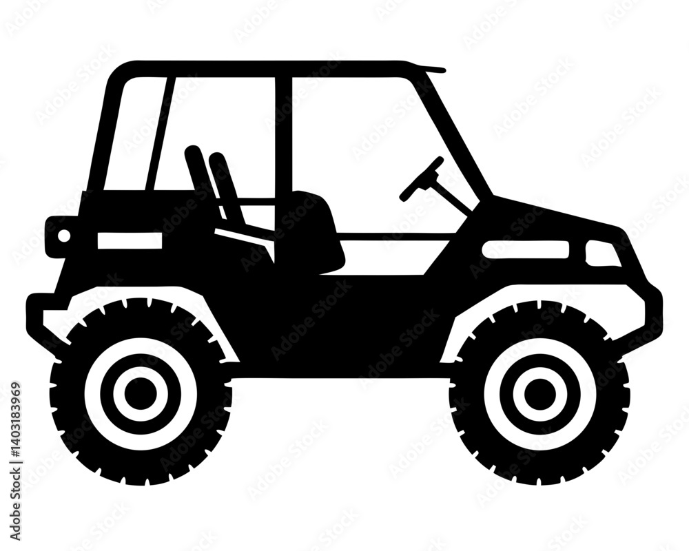 Fototapeta premium UTV Car Silhouette Vector & SVG, UTV Car Vector Logo