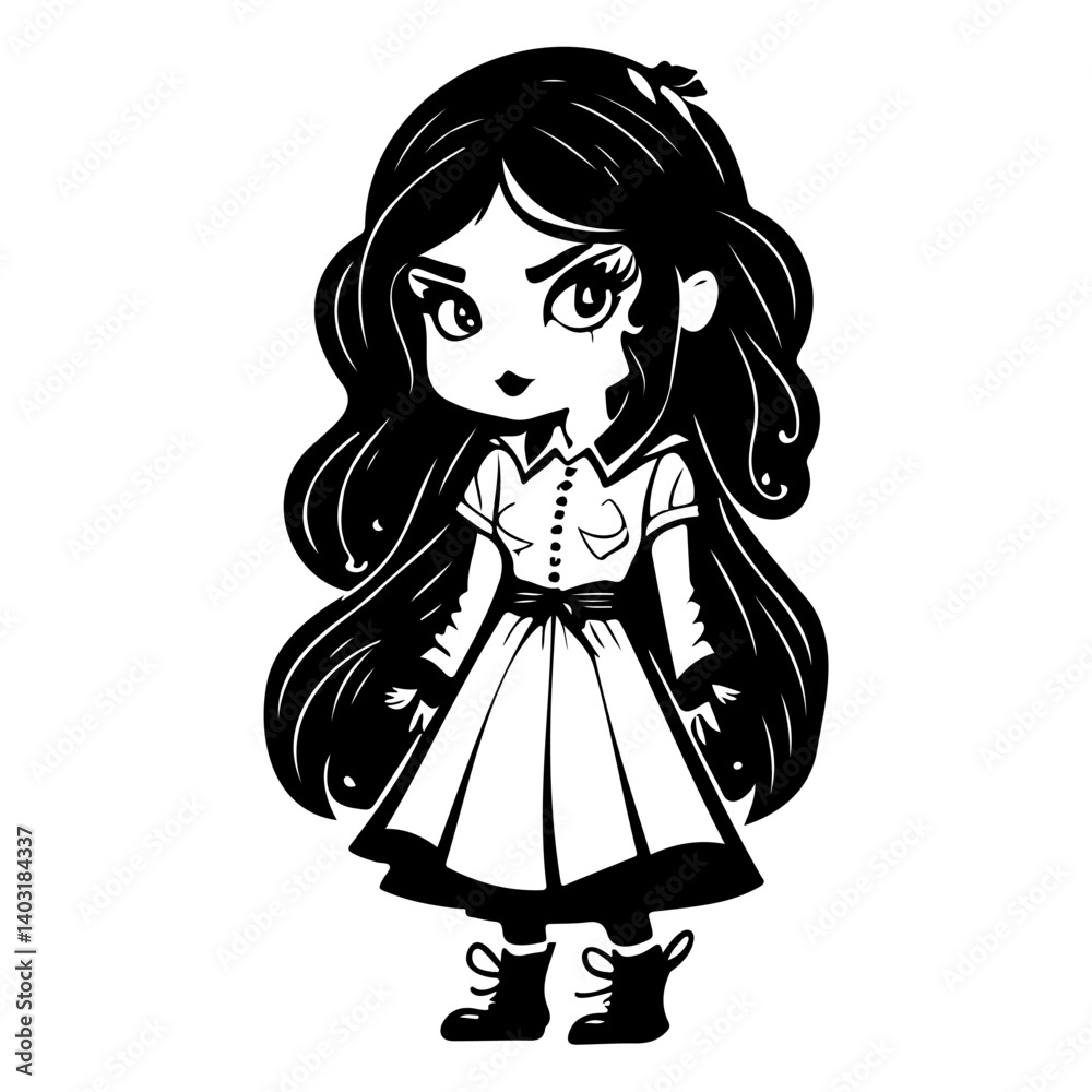 Whimsical Chibi Girl Character Illustration Art Whimsical Chibi Girl Character Illustration Art