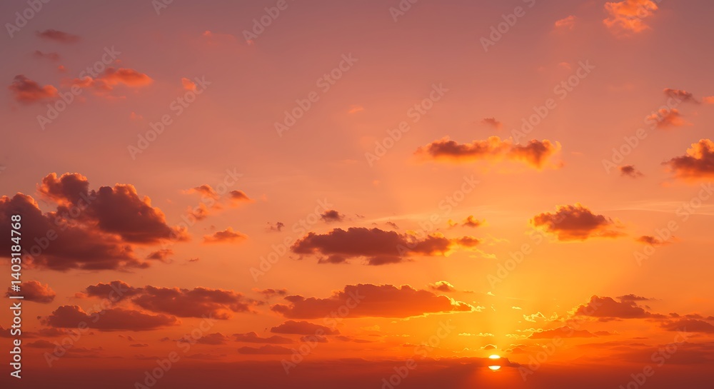 Obraz premium Fiery Sunset Embrace AI Generated