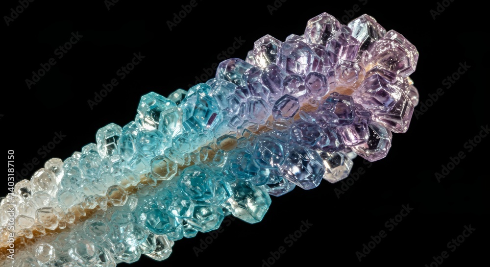 Intricate Sugar Crystal Structure - Macro Rock Candy Close-up Intricate Sugar Crystal Structure - Macro Rock Candy Close-up