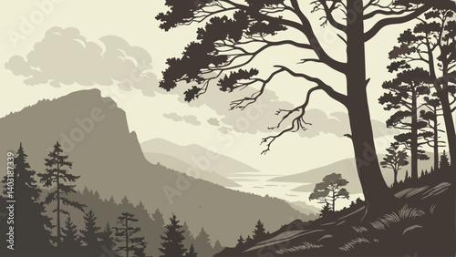 trees in the mountains