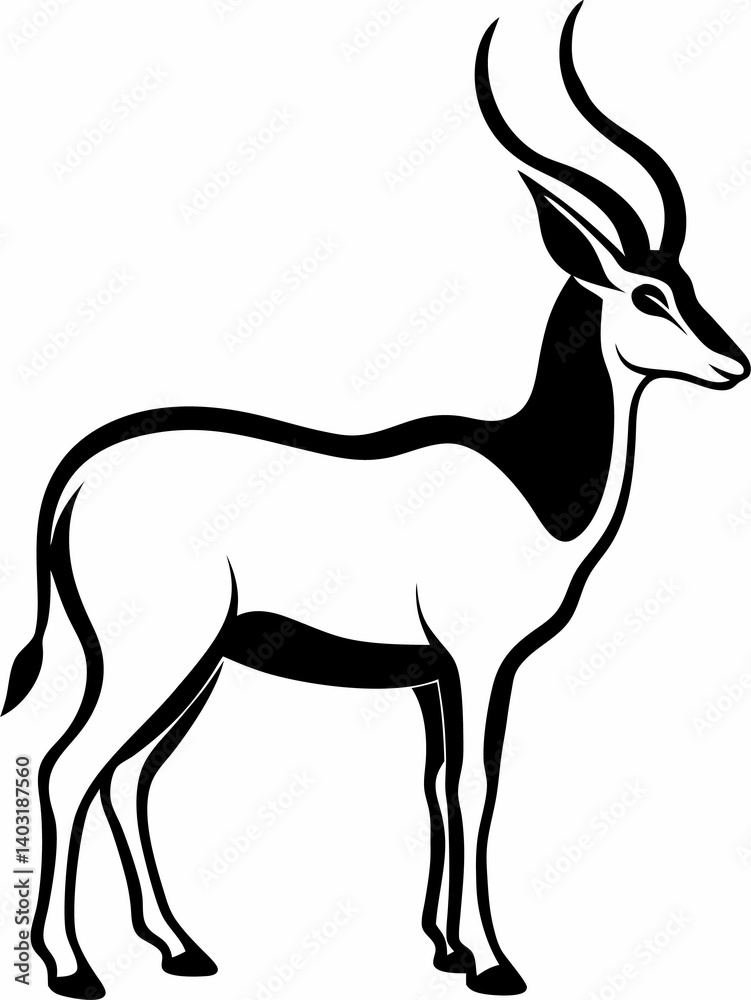 Obraz premium deer silhouette isolated on white