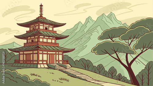 chinese temple in the park