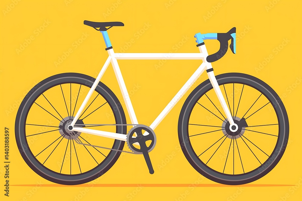 Fototapeta premium White Bicycle Illustration