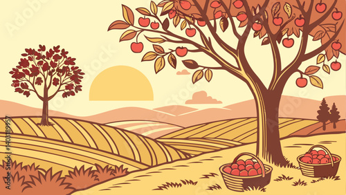 autumn landscape with trees