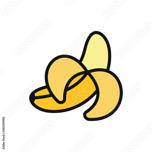 Banana icon represents tropical fruit, healthy snacking, and natural energy for everyday nutrition.