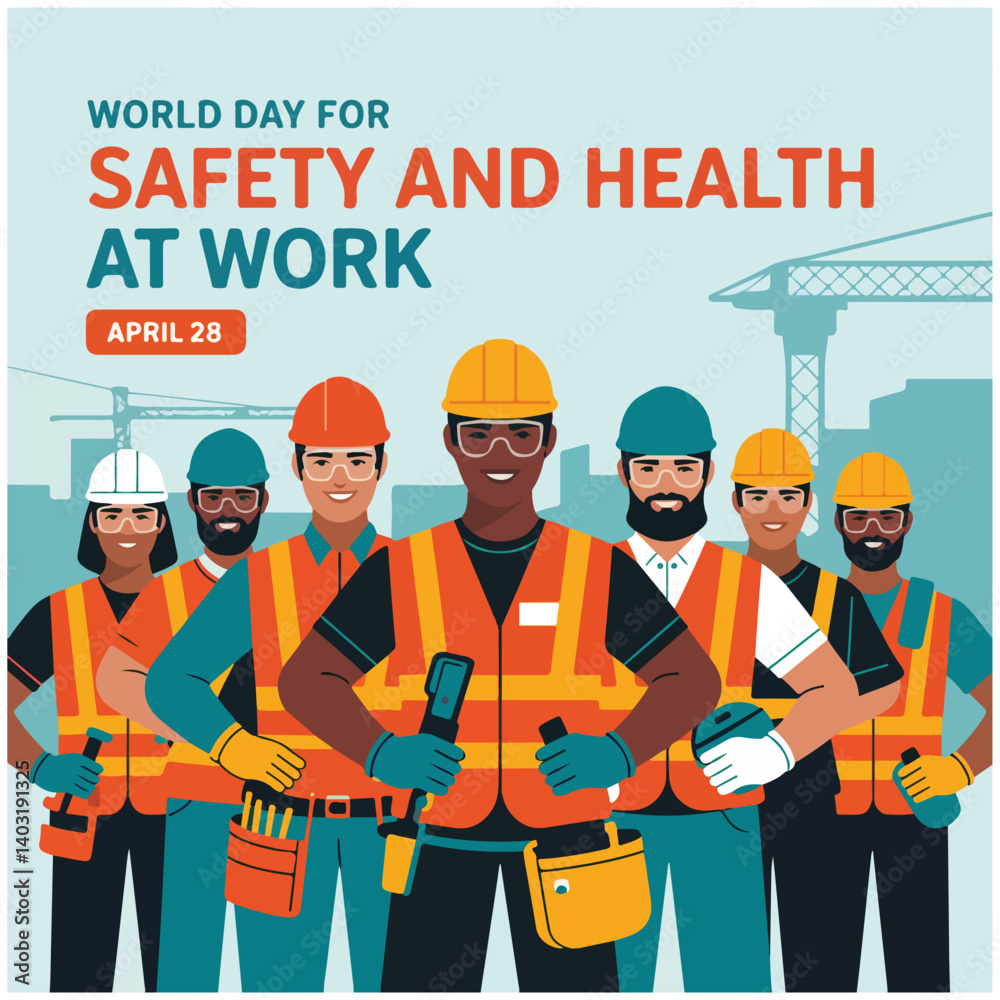 Naklejka premium World Day for Safety and Health at Work flyer poster image 1.eps