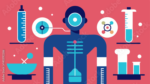 These descriptions can be visually translated into vector illustrations to convey the futuristic and detailed nature of advanced hormone testing.