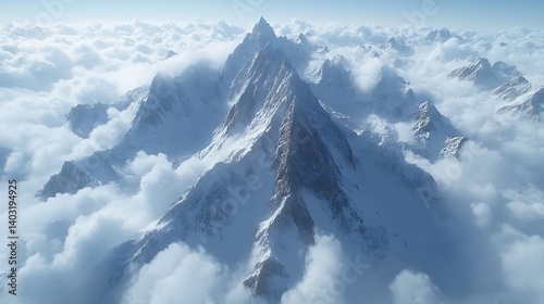 Snowy Peaks Above Clouds