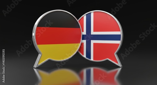 Germany and Norway dialogue illustration with glossy speech bubbles design concept Free Download Germany and Norway dialogue illustration with glossy speech bubbles design concept - GFXLoad
