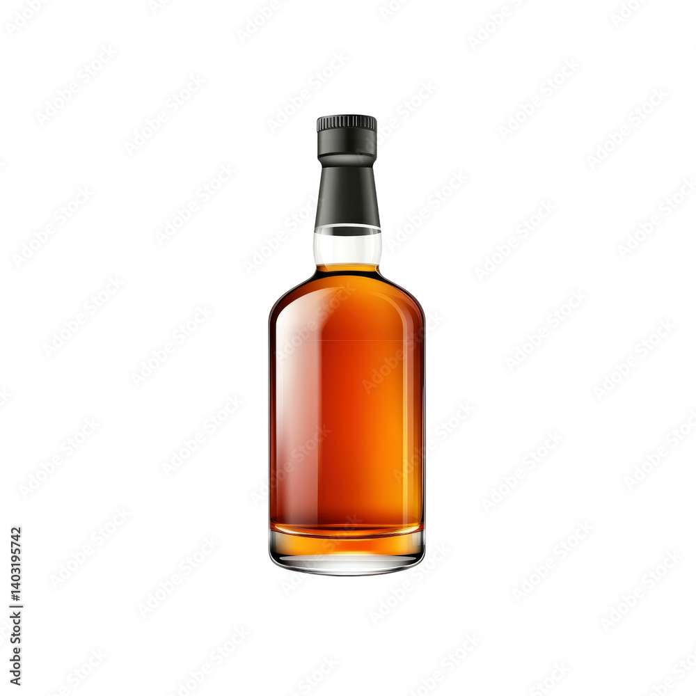 Amber Liquor Bottle Mockup Elegant Glass Whiskey or Brandy Container Isolated on Black Amber Liquor Bottle Mockup Elegant Glass Whiskey or Brandy Container Isolated on Black