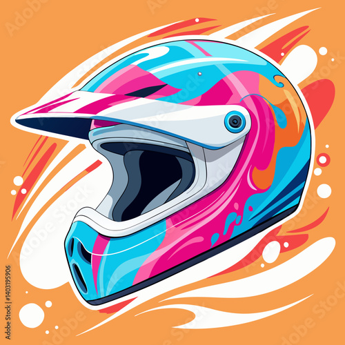 Colorful Motocross Helmet Design
